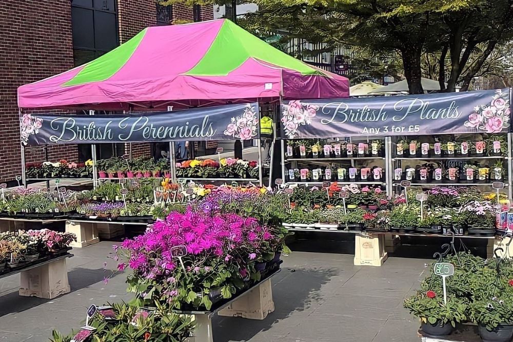 Horsham market flower stalls