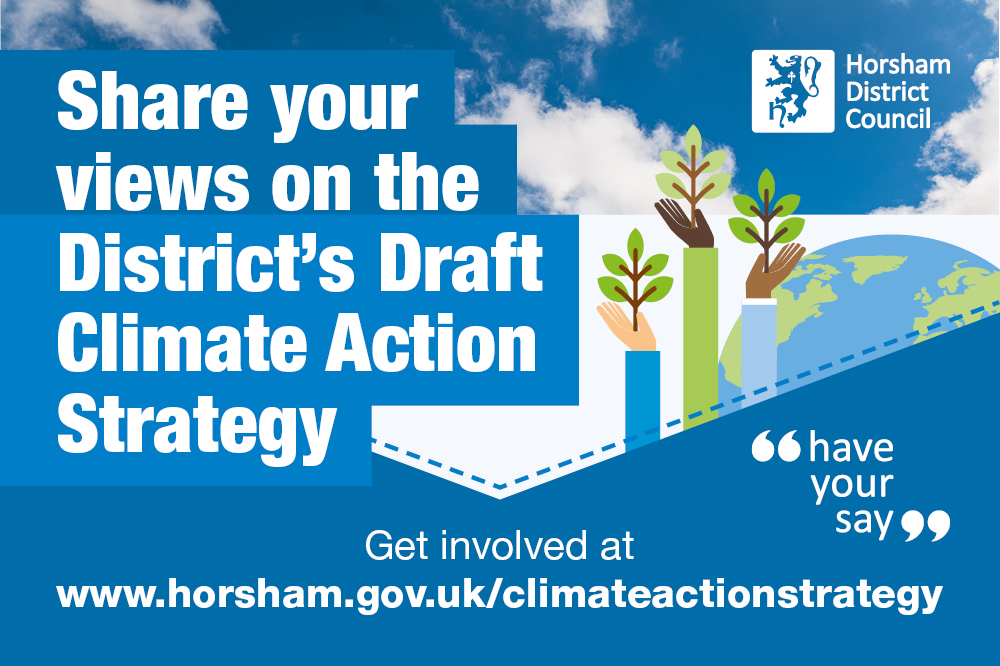 The Climate Action Strategy graphic promoting resident's opportunity to share their climate views