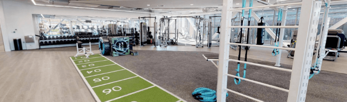 Gym equipment inside The Bridge leisure centre