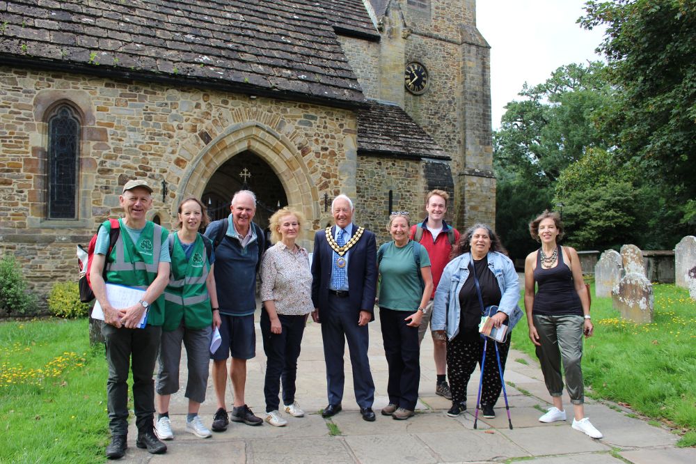 Horsham District Council Chairman Cllr David Skipp with 'Walking in the footsteps of Shelley' walkers