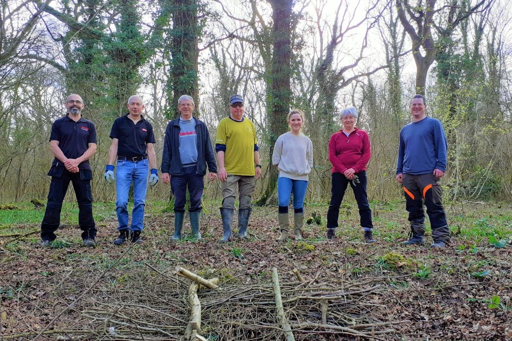 Volunteers building leaky dams at Longlands Wood