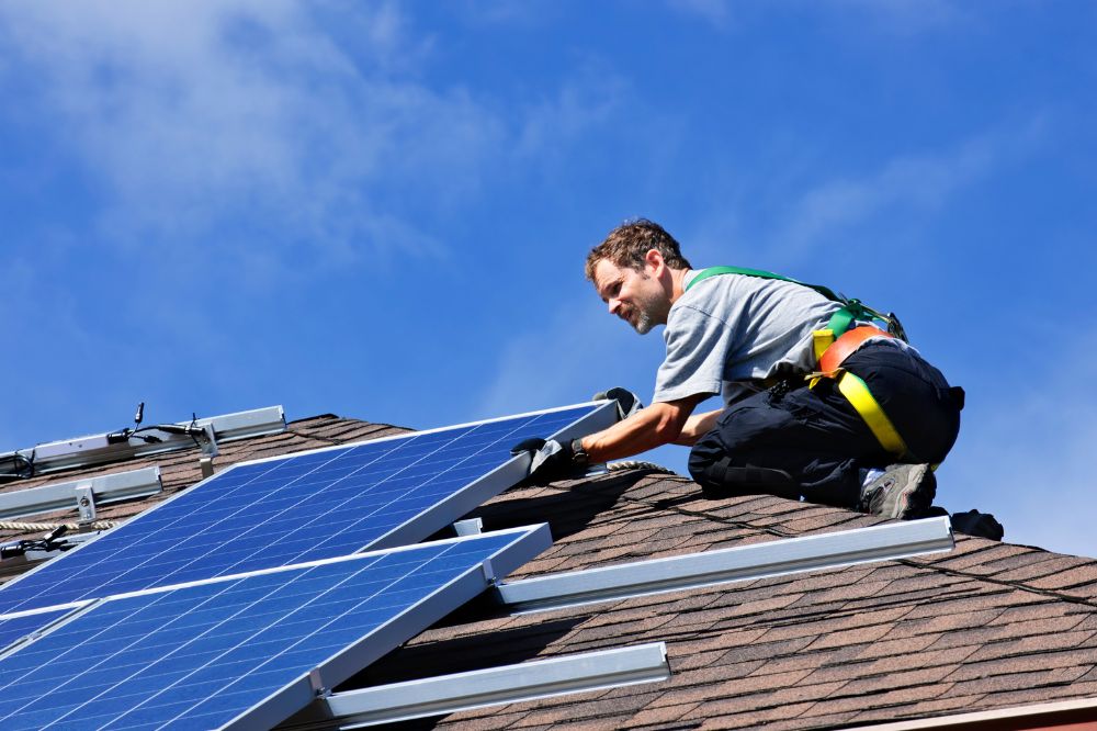 Solar panels on roof