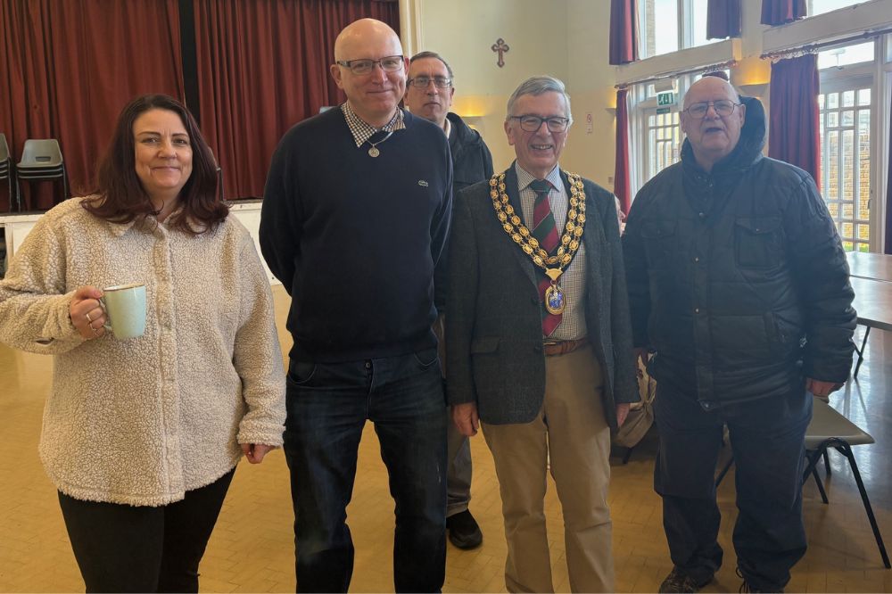 Horsham District Council Chairman Cllr Tony Bevis with members of Together in Mind