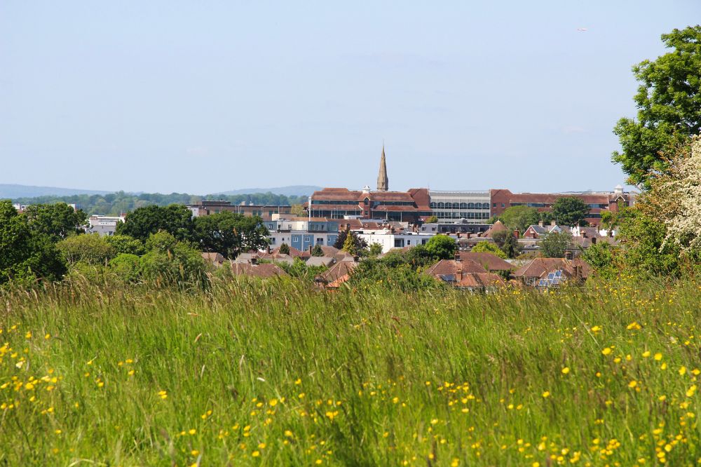 Chesworth Farm looking over to Horsham town centre