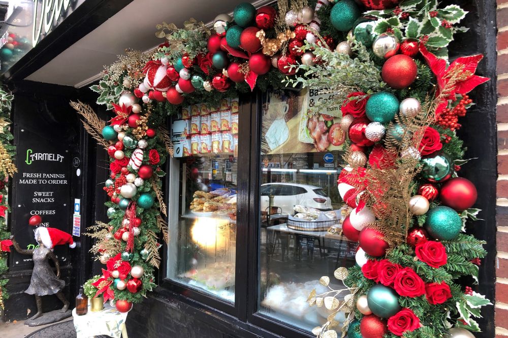 Carmela deli Christmas window