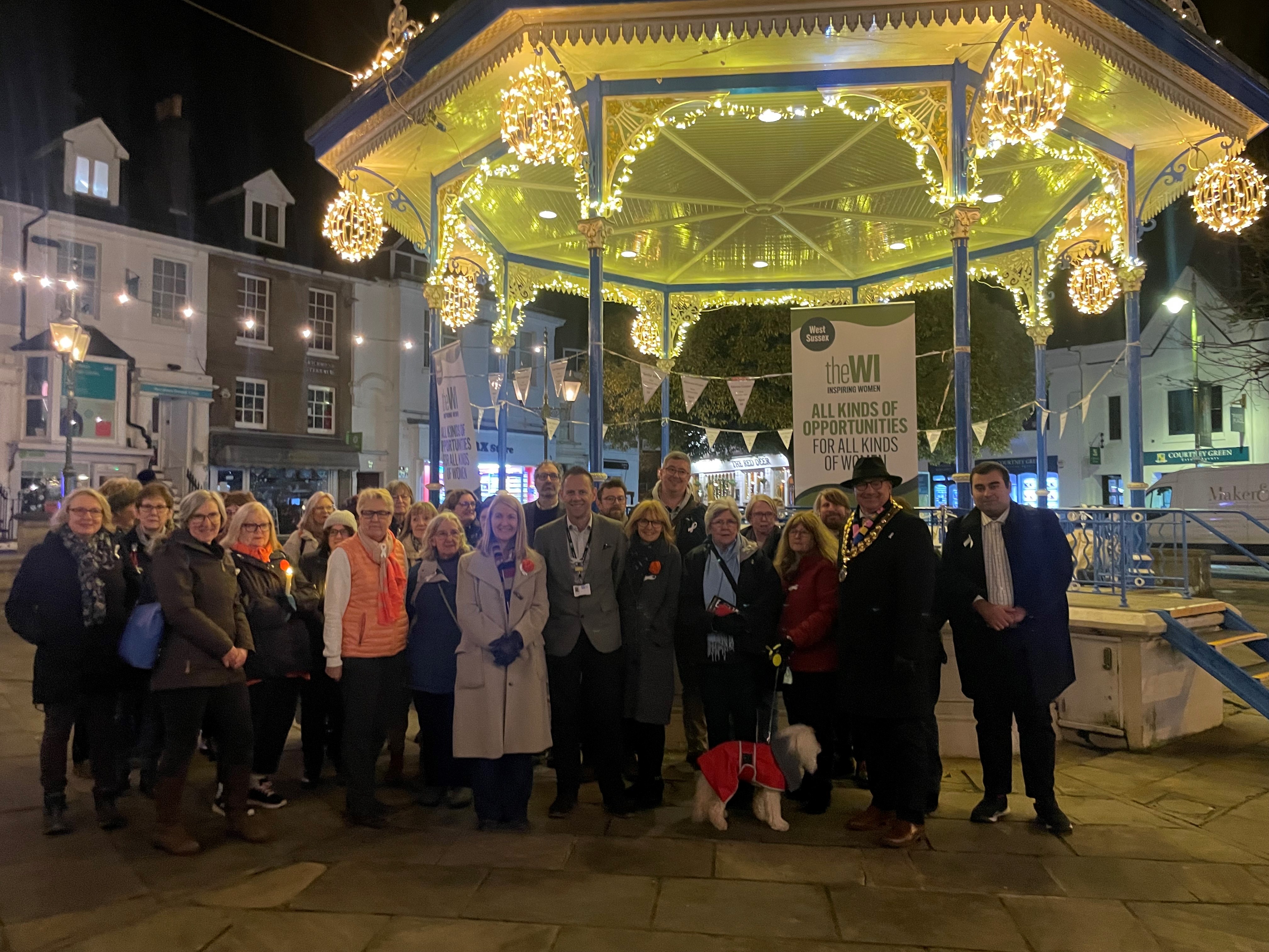 White Ribbon vigil at Horsham's Carfax in 2024