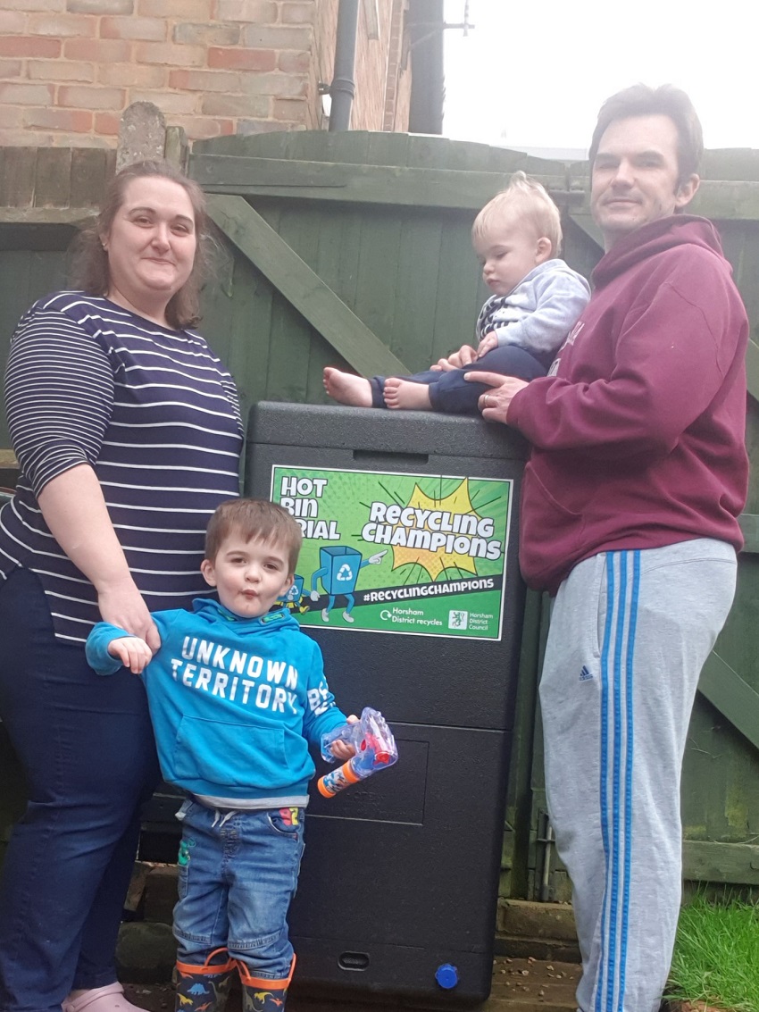 The Barber Bacon family with their Hot Bin