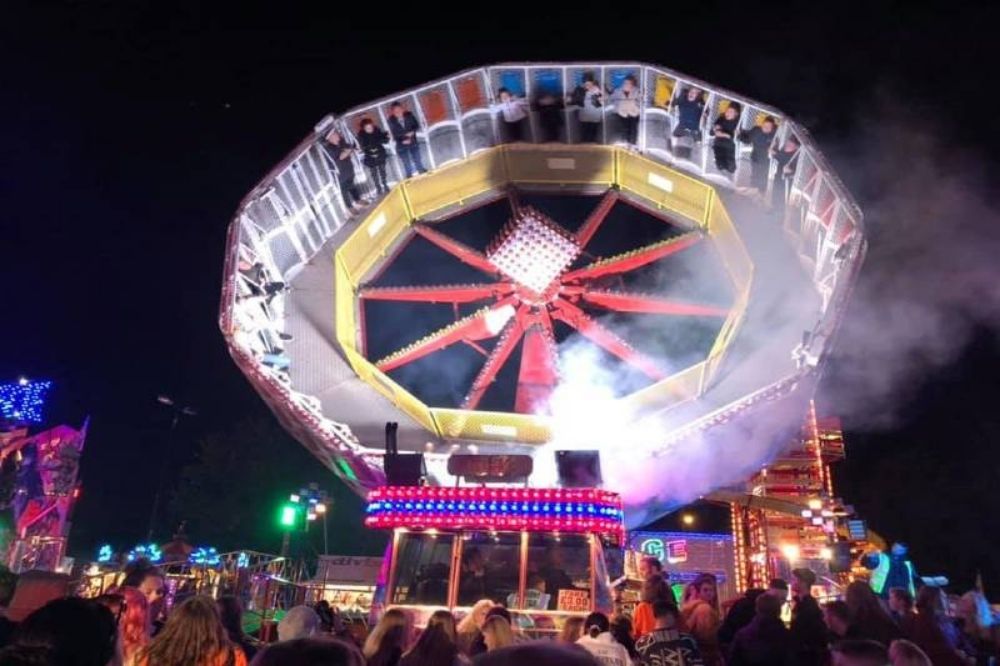A spinning ride at Bensons Fun Fair