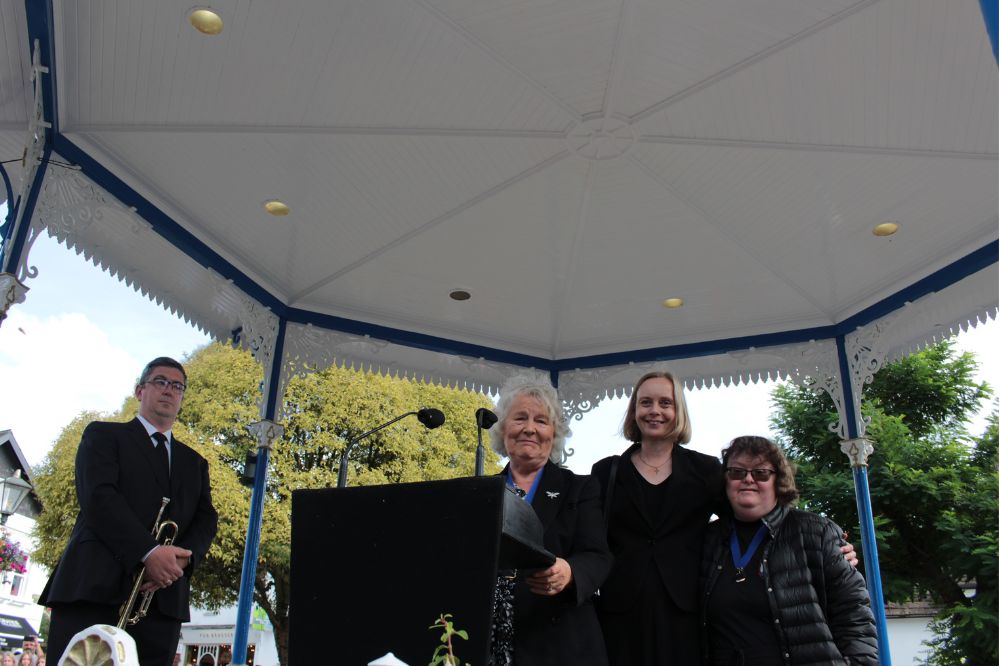 On the bandstand Cllr Martin Boffey Cllr Kate Rowbottom Chief Executive Jane Eaton and Chairman's Consort Susie Rowbottom 