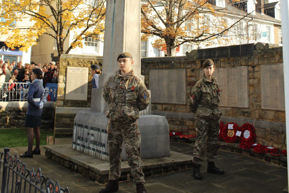 Military guard at War Memorial 