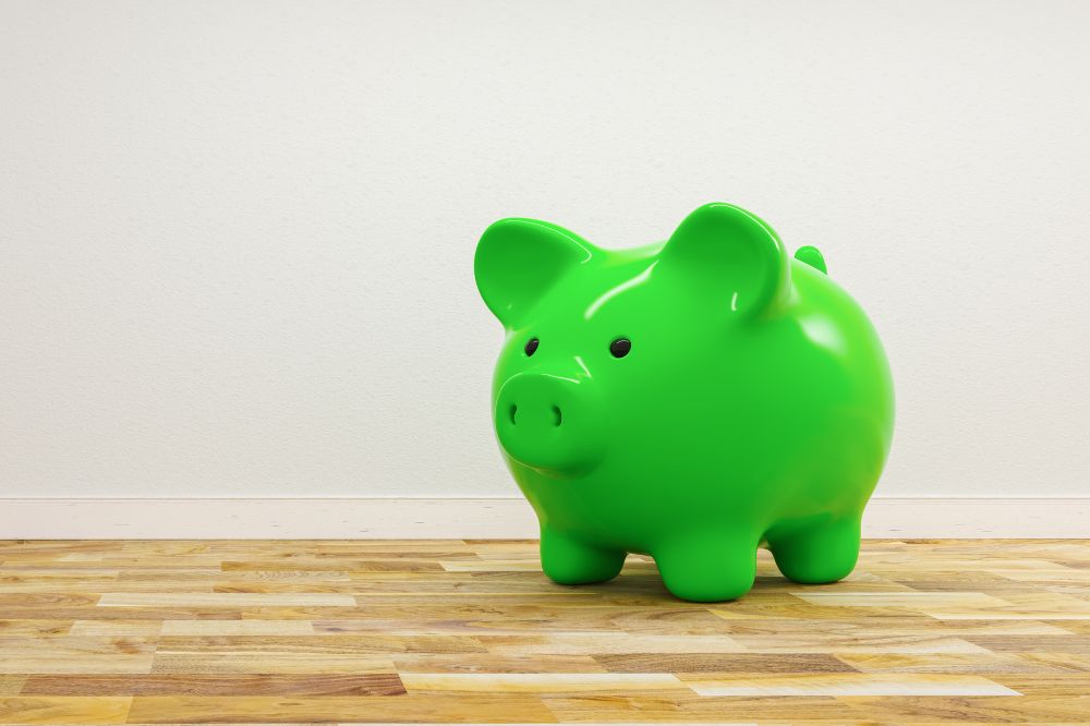 Green piggy bank 