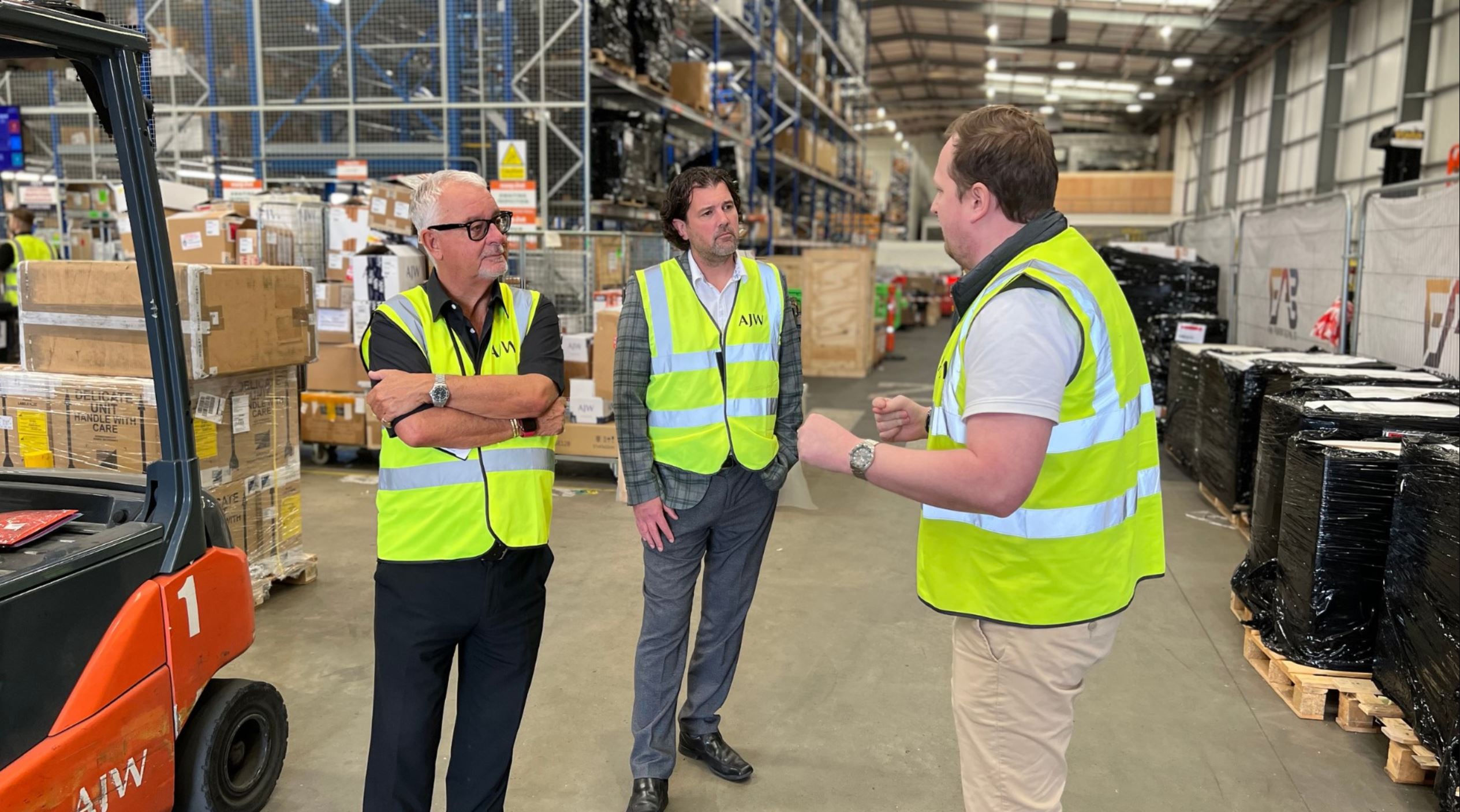 Horsham District  Council Cabinet Member for Enterprise and Property Cllr Jonathan Taylor and Head of Parking and Enterprise Rob Leet tour AJW Aviation.