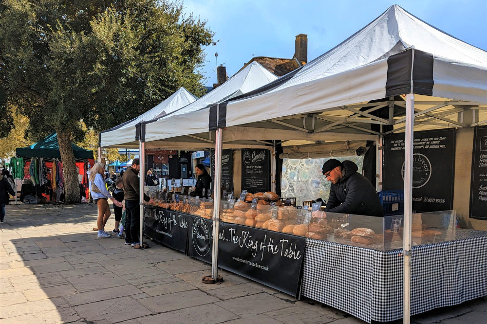 Image of a market stall in the Carfax in Horsham