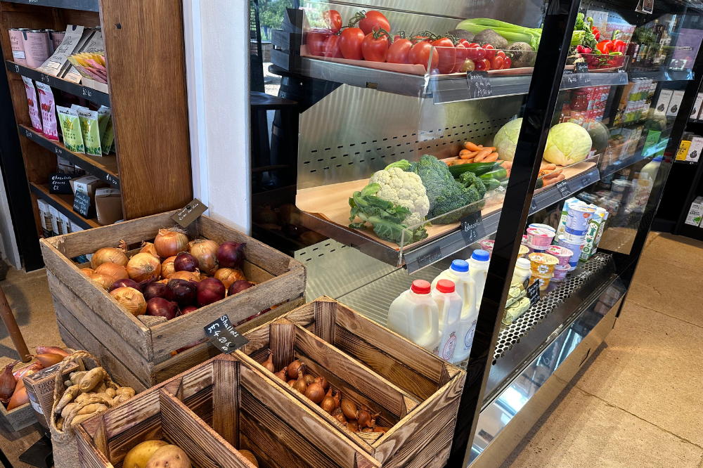 Image of food and drink in a local farm shop