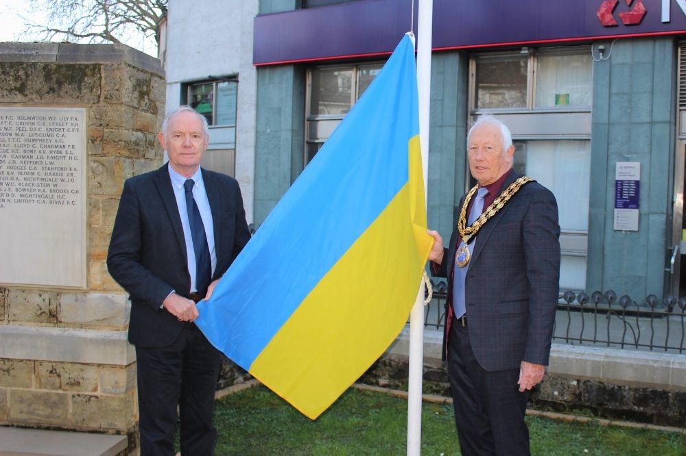 •	HDC raising the Ukrainian flag in Horsham