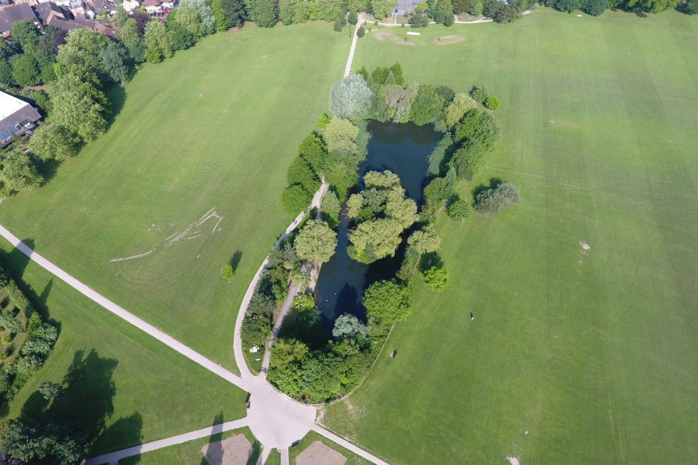 Aerial view of Horsham Park