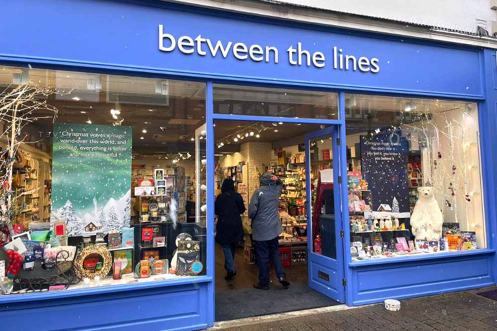 Between the Lines window display