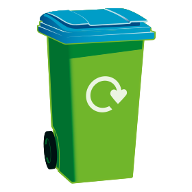 Blue-top recycling bin