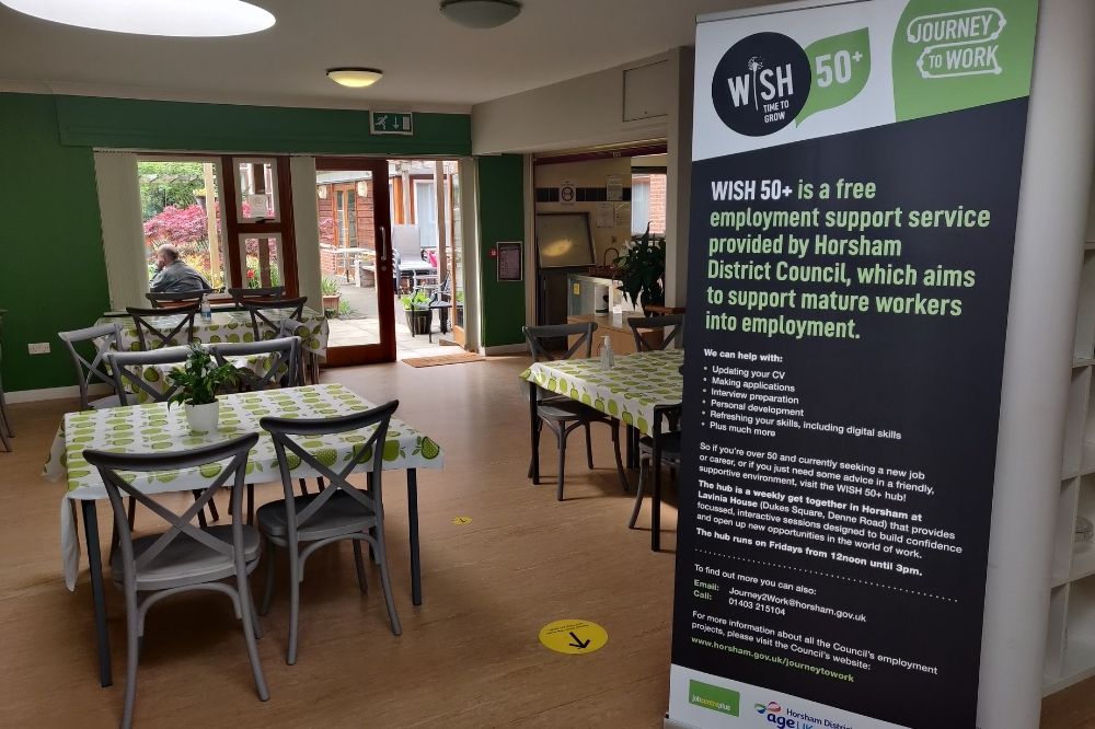 New WISH 50+ Jobs Hub in Lavinia House Dukes Sq Horsham 