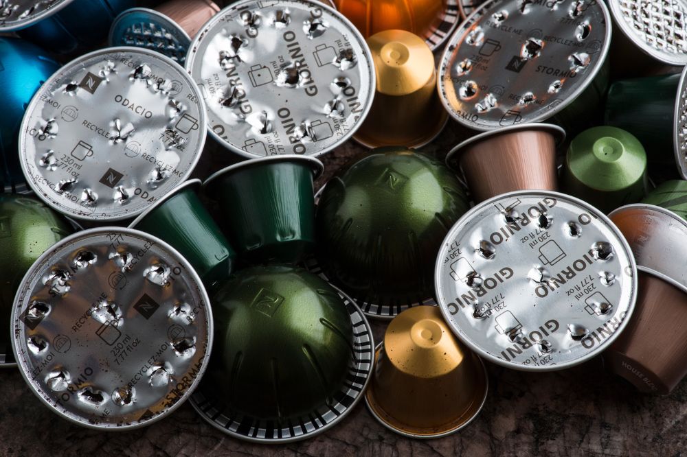 A selection of aluminium coffee pods