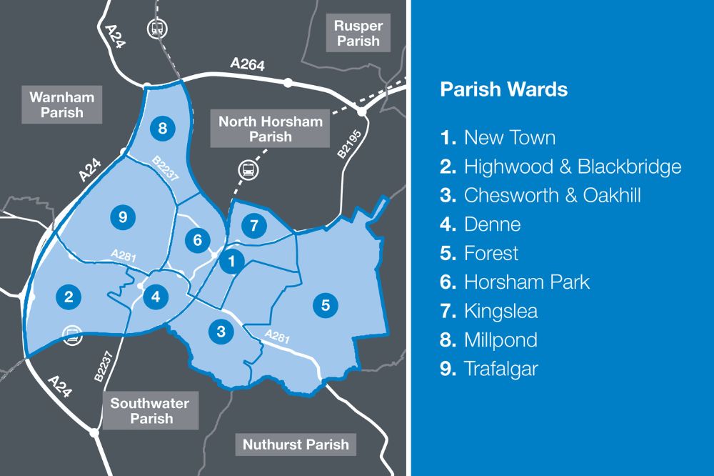 Horsham Parish Council map