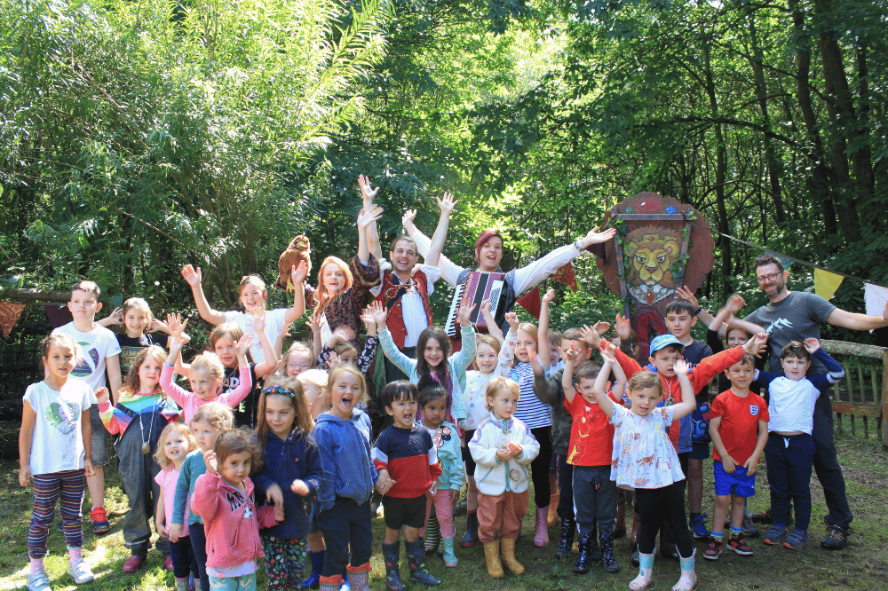 Storytelling with The Fabularium in Leechpool Woodswith Cllr Jon Olson RHS