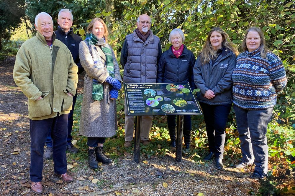 Horsham society and HDC representatives at Denne Cemetery
