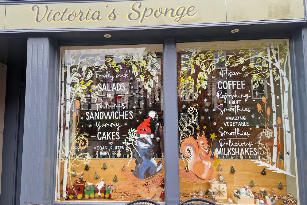 Victoria's Sponge window display