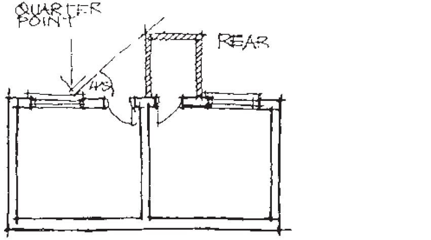 Acceptable two storey or first floor extension to a semi-detached or terraced property.