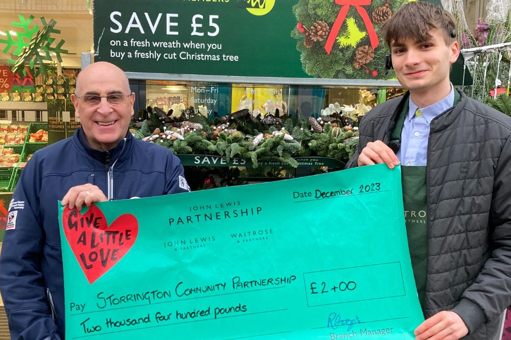 Wardens thank St Mary's Church and Waitrose in Storrington for generous donations 