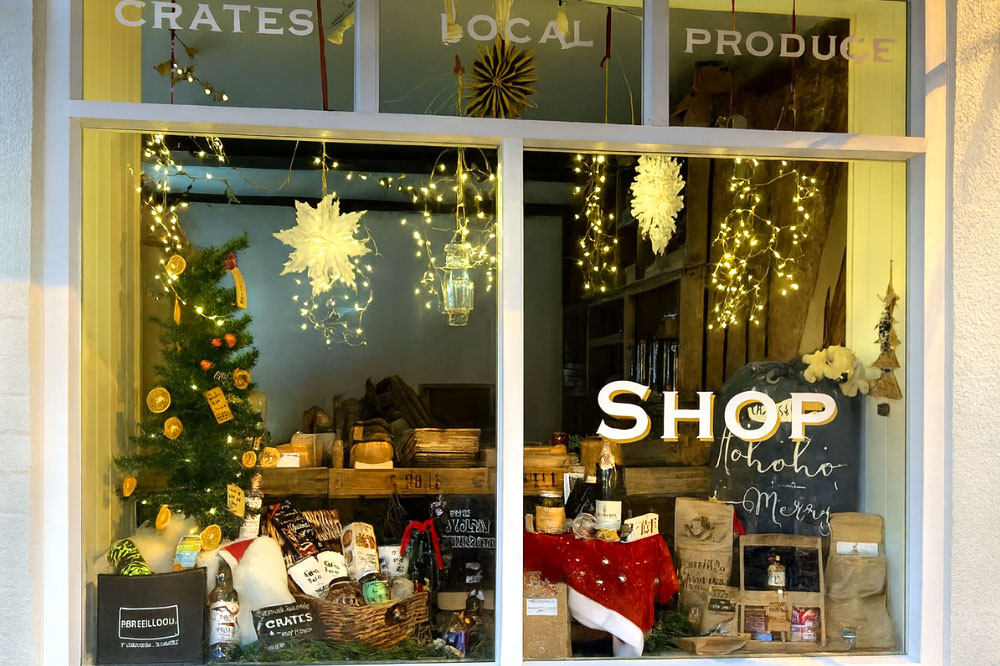 Crates Local sustainable window display