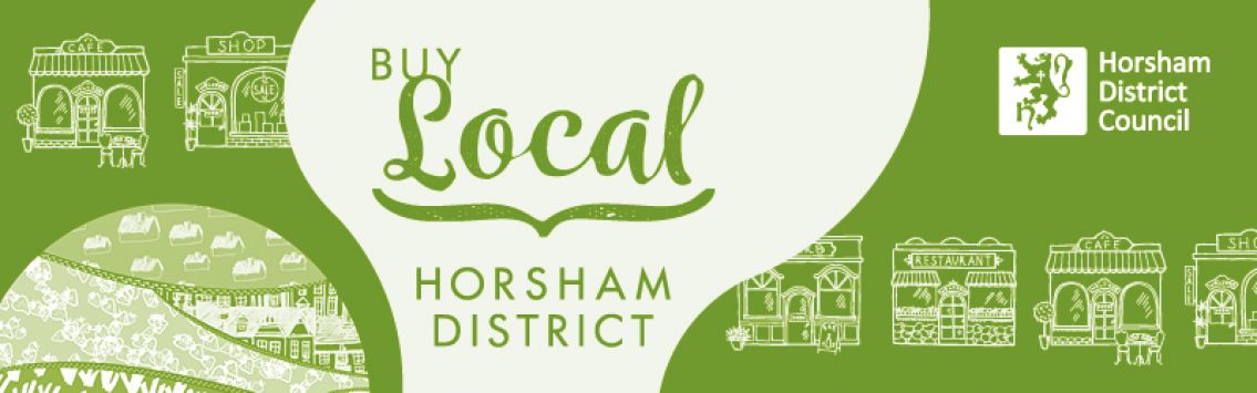 Banner with text saying Buy Local Horsham District