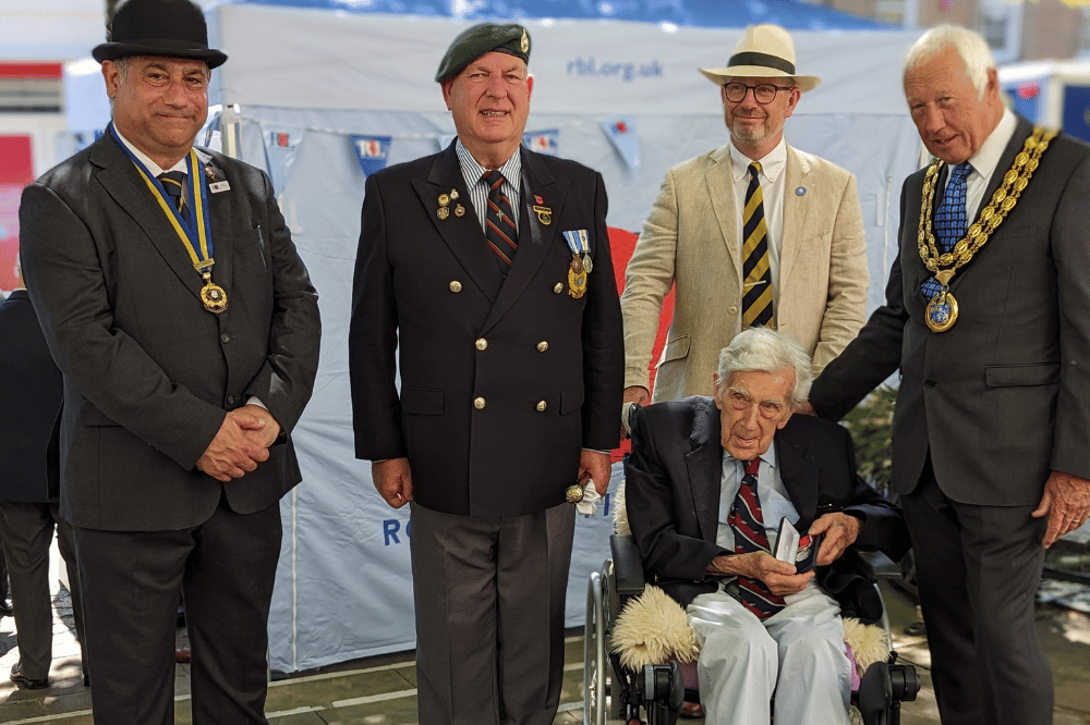 Group with Veteran Ray Ferring and Cllr Skipp 