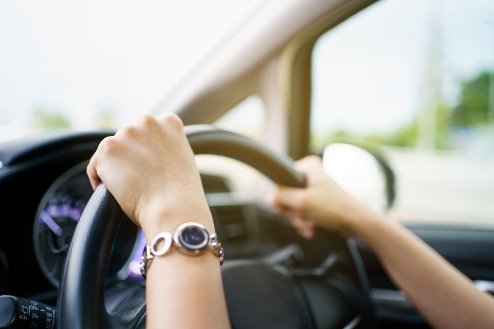 An image of someone driving a car