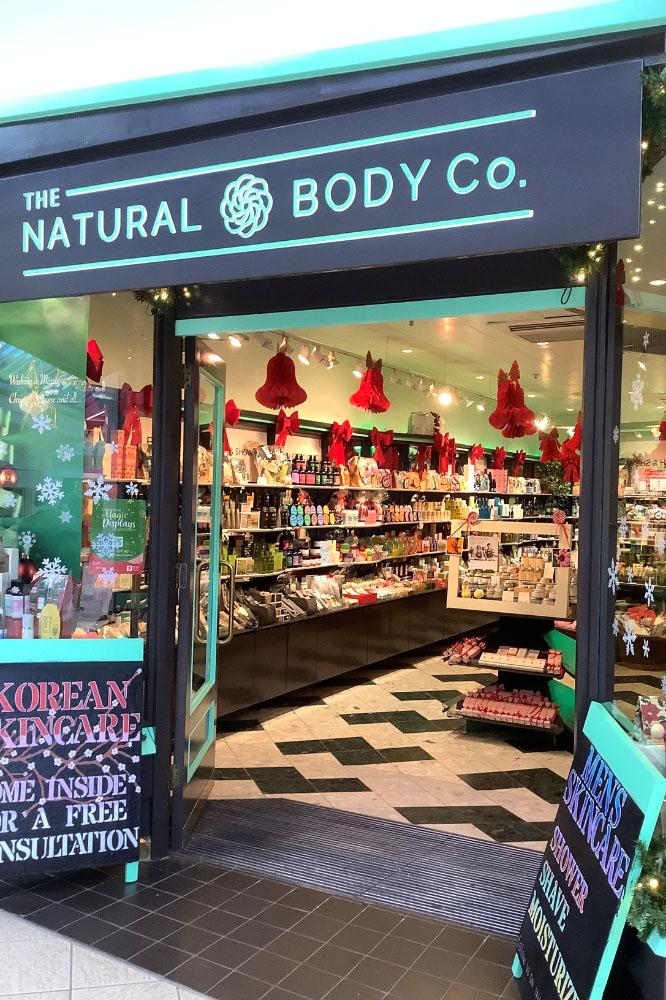 The Natural Body Co window display