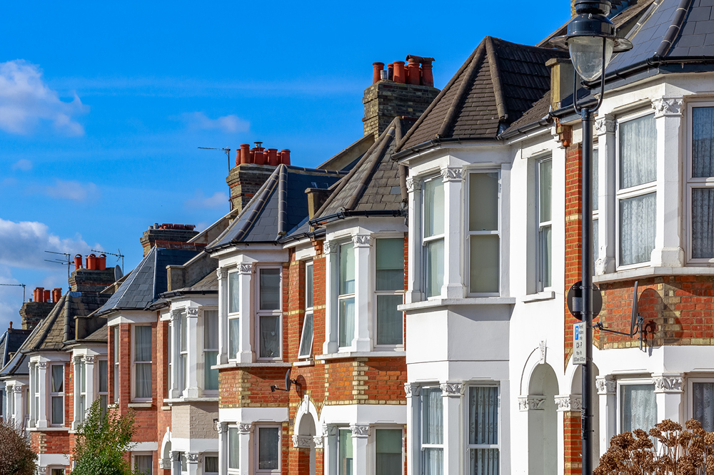 A row of period properties