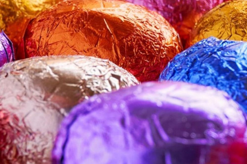 Easter eggs wrapped