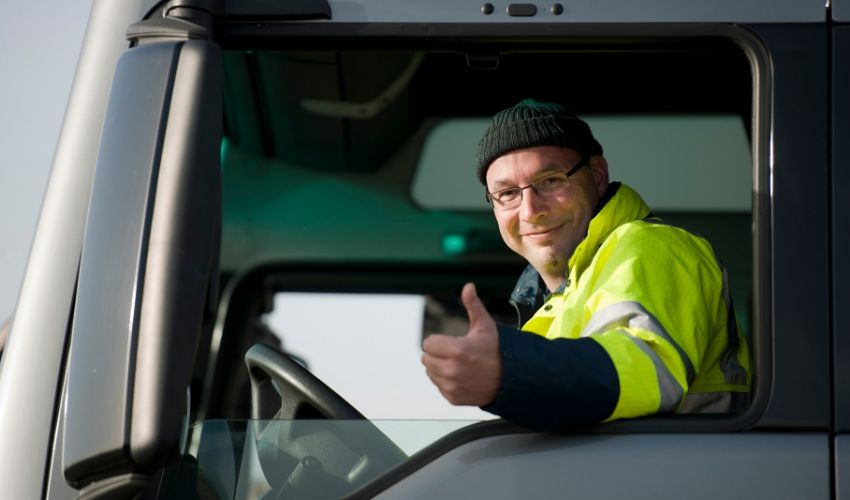 Man driving a heavy goods vehicle
